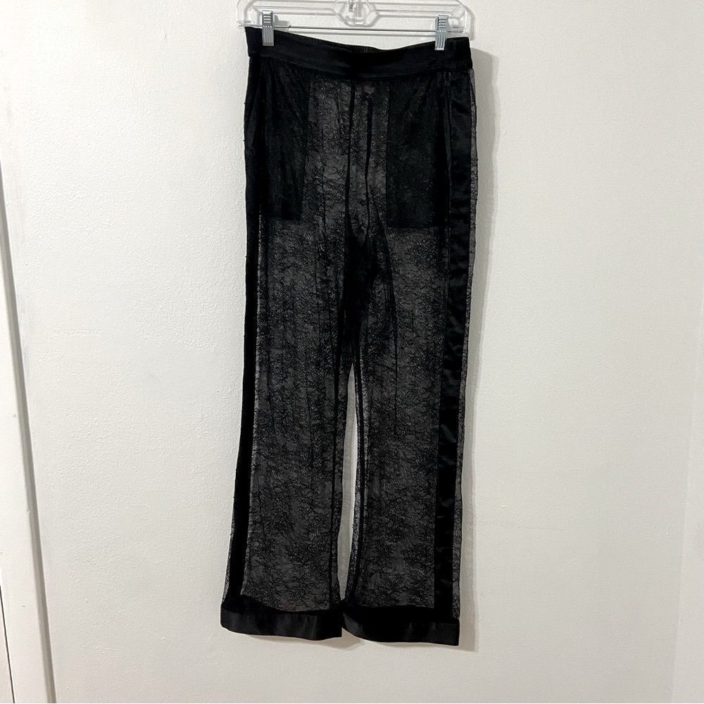 Victoria's Secret M Pants Black Lace Mesh Lightweight Layering Fairycore‎ Grunge